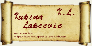 Kupina Lapčević vizit kartica